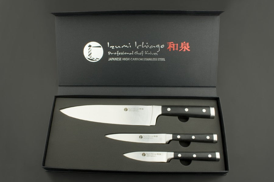 IZUMI ICHIAGO 3-tlg. Kochmesser Set "Professional Chef Knives" aus Japanese High Carbon Stainless Steel IZUMI ICHIAGO