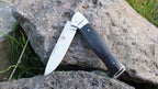ED MAHONY Ebony Folder 3rd Generation, Taschenmesser, Pakkaholz Griffschalen, Backlock, 440C ED MAHONY