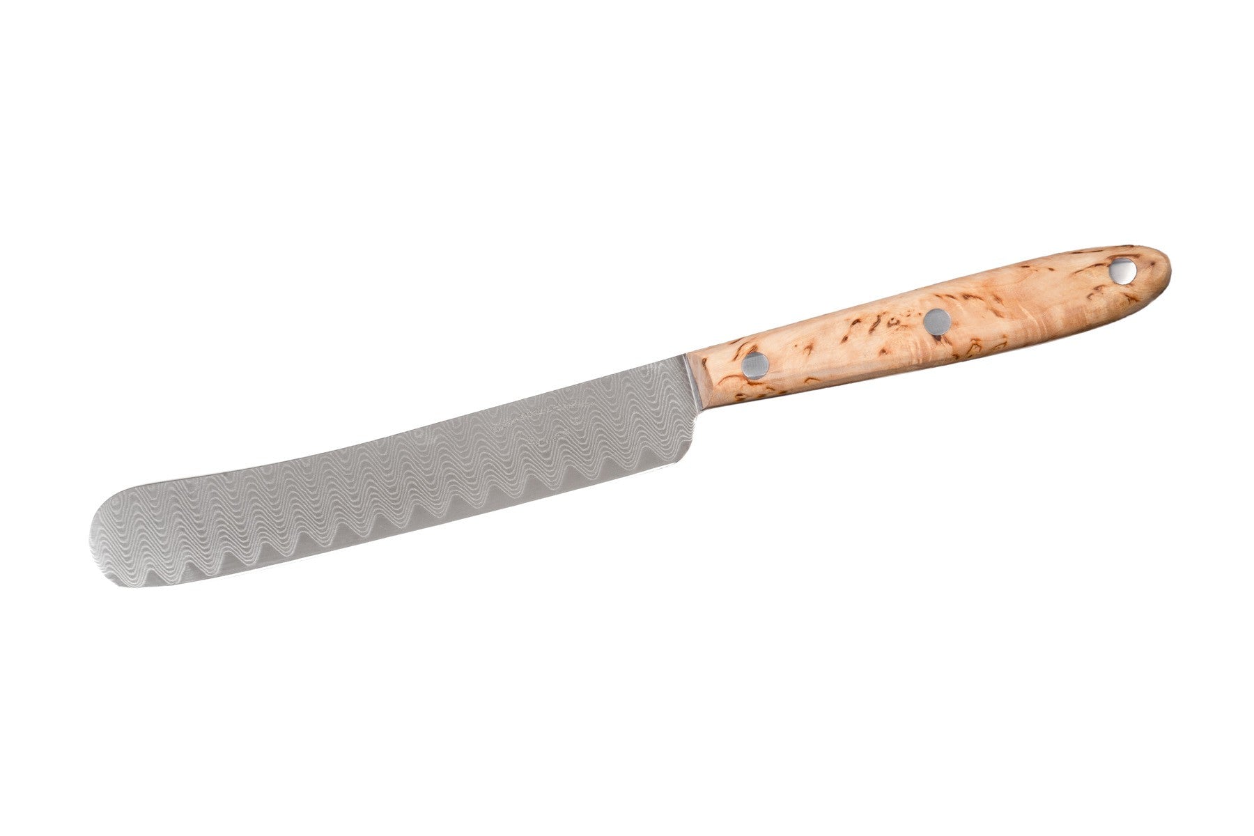 Ernst Siebeneicher-Hellwig Buckelmesser - Buttermesser, Brotzeitmesser und Küchenmesser im modernen Stil aus Maserbirke ERNST SIEBENRICHER-HELLWIG