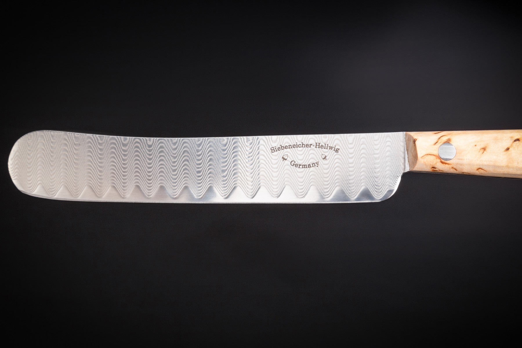 Ernst Siebeneicher-Hellwig Buckelmesser - Buttermesser, Brotzeitmesser und Küchenmesser im modernen Stil aus Maserbirke ERNST SIEBENRICHER-HELLWIG