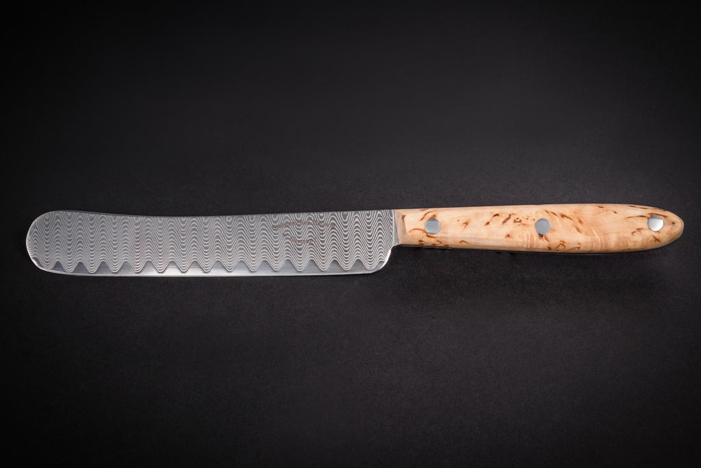 Ernst Siebeneicher-Hellwig Buckelmesser - Buttermesser, Brotzeitmesser und Küchenmesser im modernen Stil aus Maserbirke ERNST SIEBENRICHER-HELLWIG
