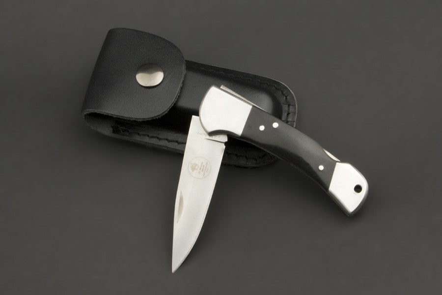 ED MAHONY Buffalo Folder I, Taschenmesser, Griff aus Büffelhorn, 440C ED MAHONY