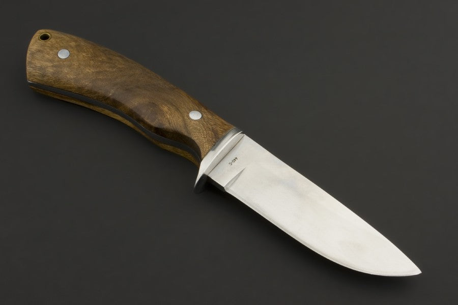 ED MAHONY Beaver Hunter weißes Wurzelholz, Jagdmesser, 440C ED MAHONY