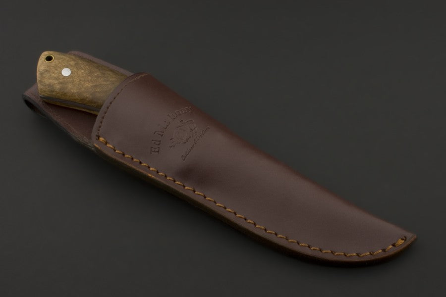 ED MAHONY Beaver Hunter weißes Wurzelholz, Jagdmesser, 440C ED MAHONY