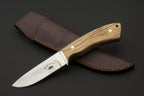 ED MAHONY Beaver Hunter - gemasertem Olivenholz, Jagdmesser, 440C ED MAHONY