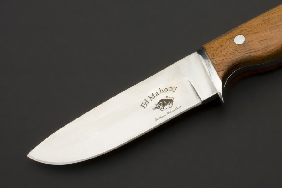ED MAHONY Beaver Hunter - Burmesisches Eisenholz, Jagdmesser, 440C ED MAHONY