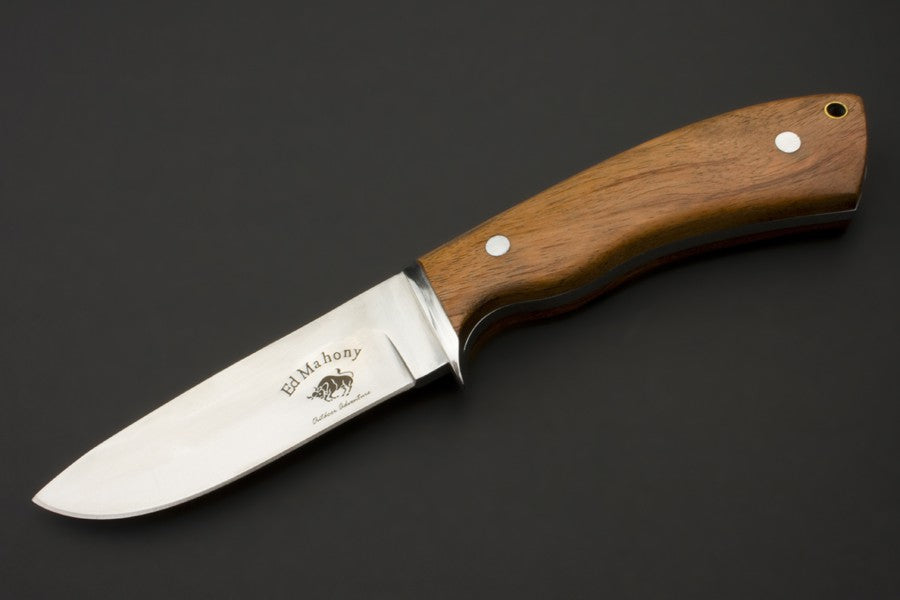 ED MAHONY Beaver Hunter - Burmesisches Eisenholz, Jagdmesser, 440C ED MAHONY