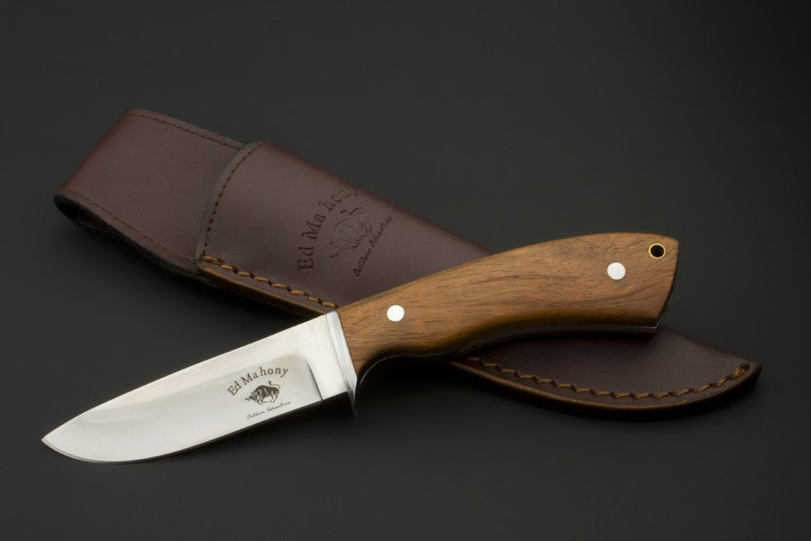 ED MAHONY Beaver Hunter - Burmesisches Eisenholz, Jagdmesser, 440C ED MAHONY