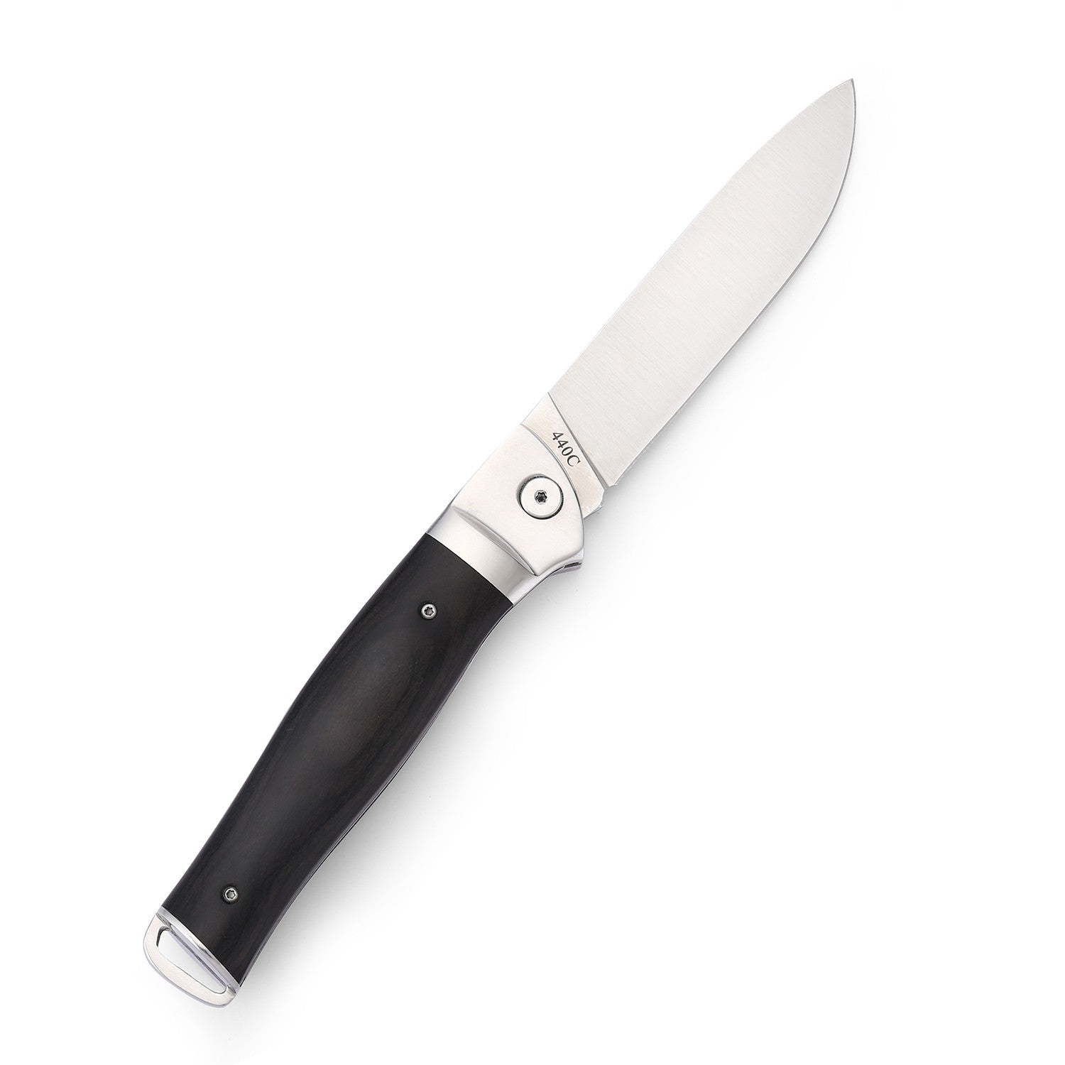 ED MAHONY Ebony Folder 3rd Generation Taschenmesser, Liner Lock Black Pakkaholz, 440C ED MAHONY