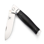 ED MAHONY Ebony Folder 3rd Generation Taschenmesser, Liner Lock Black Pakkaholz, 440C ED MAHONY