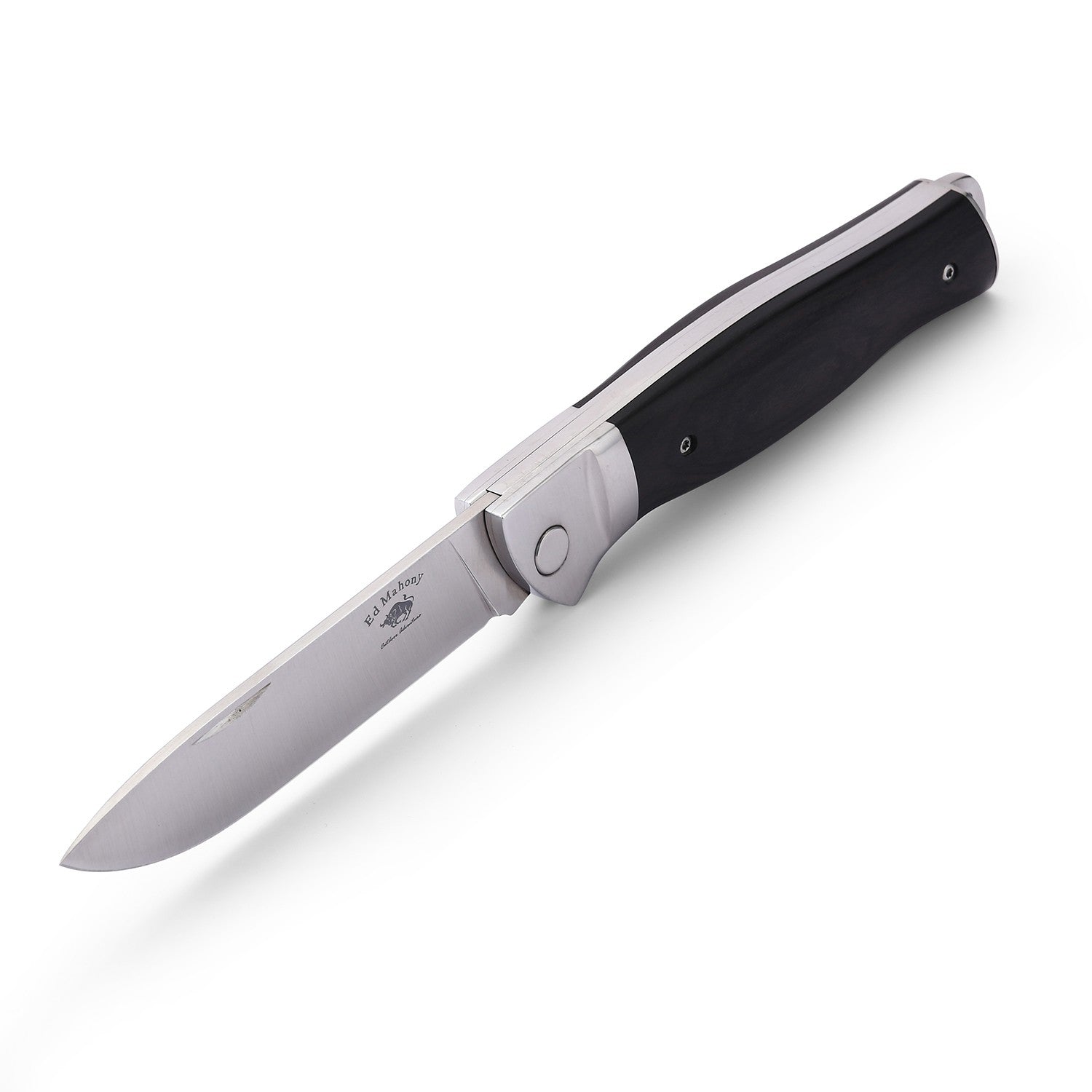 ED MAHONY Ebony Folder 3rd Generation Taschenmesser, Liner Lock Black Pakkaholz, 440C ED MAHONY