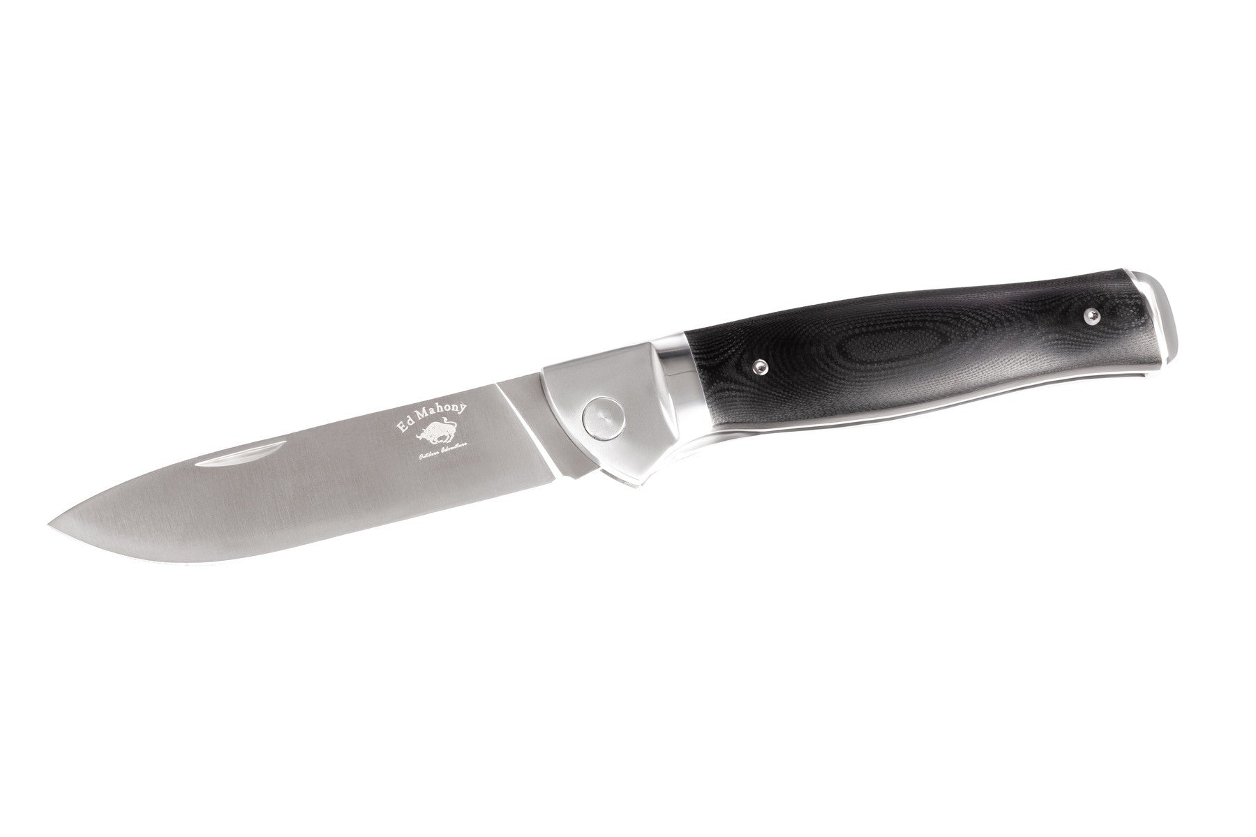 Ebony Folder 3rd Generation aus der Ground Zero Serie Liner Lock, mit Fibercarbon Griffschalen ED MAHONY