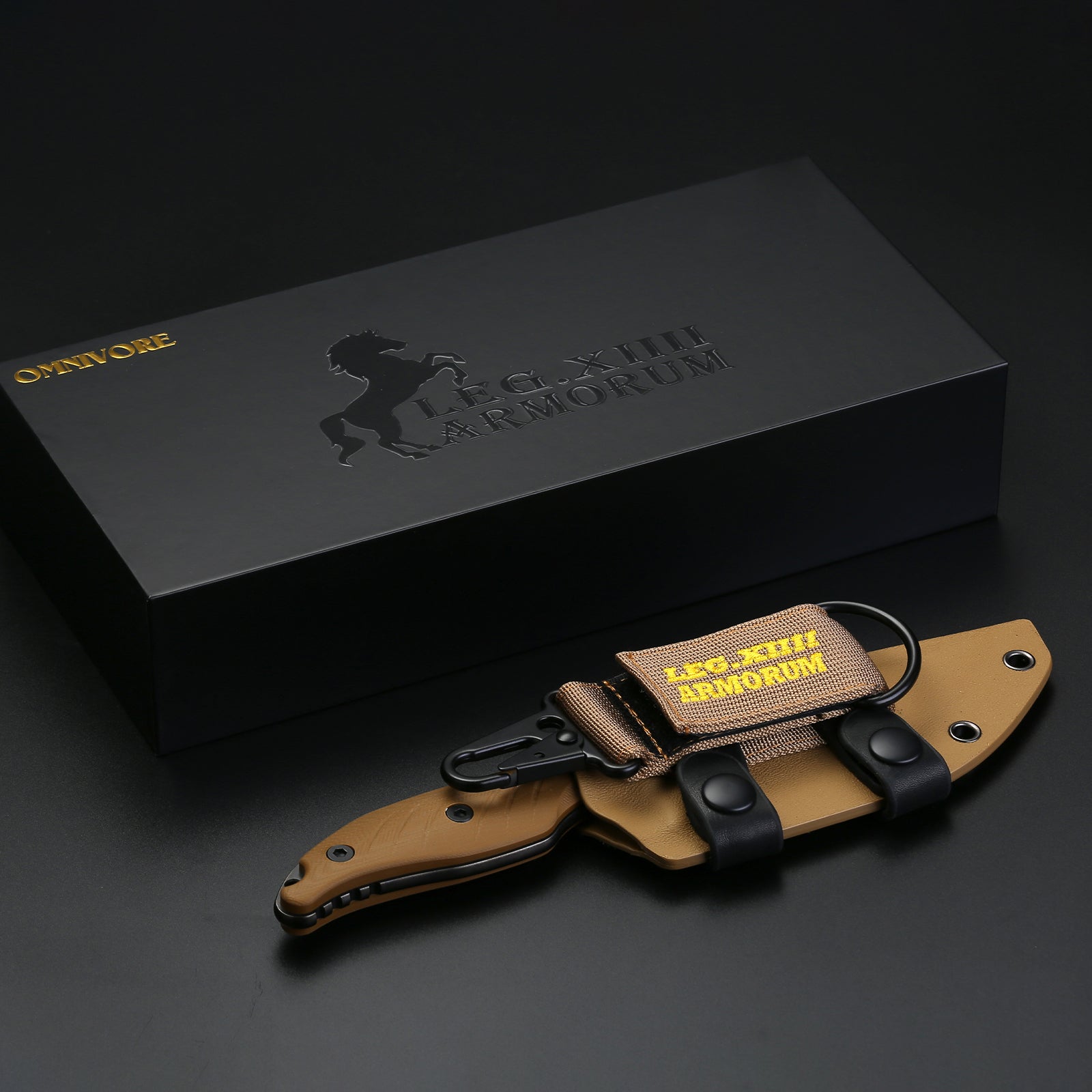 OMNIVORE Lightweight EDC, Outdoor und Self-Defence Messer mit Kydexscheide ED MAHONY