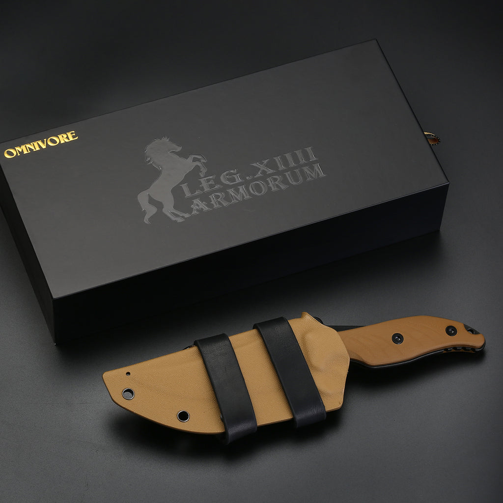 OMNIVORE Lightweight EDC, Outdoor und Self-Defence Messer mit Kydexscheide ED MAHONY