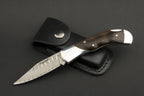 IZUMI ICHIAGO Red Hawk Folder, Taschenmesser aus Japanischem VG-10 Damaststahl mit Lederetui IZUMI ICHIAGO