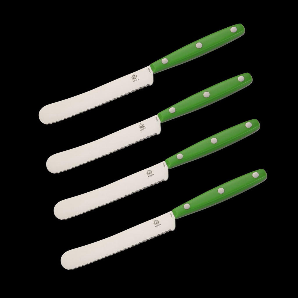 4-er Set PUMA Buckelmesser mit Wellenschliff, ABS Griff mit fünf verschiedene attraktive Farben. NEW EDMAHONY