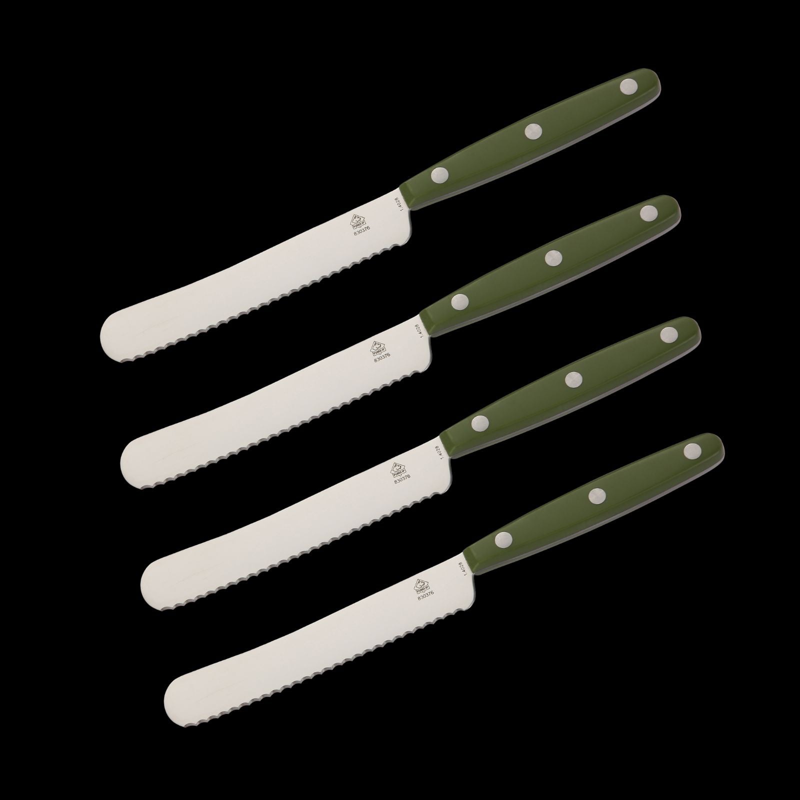 4-er Set PUMA Buckelmesser mit Wellenschliff, ABS Griff mit fünf verschiedene attraktive Farben. NEW EDMAHONY