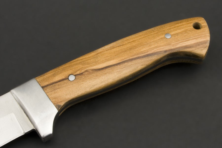 ED MAHONY Elch Master IV, Jagdmesser (Griff ist aus Olivenholz),440C ED MAHONY