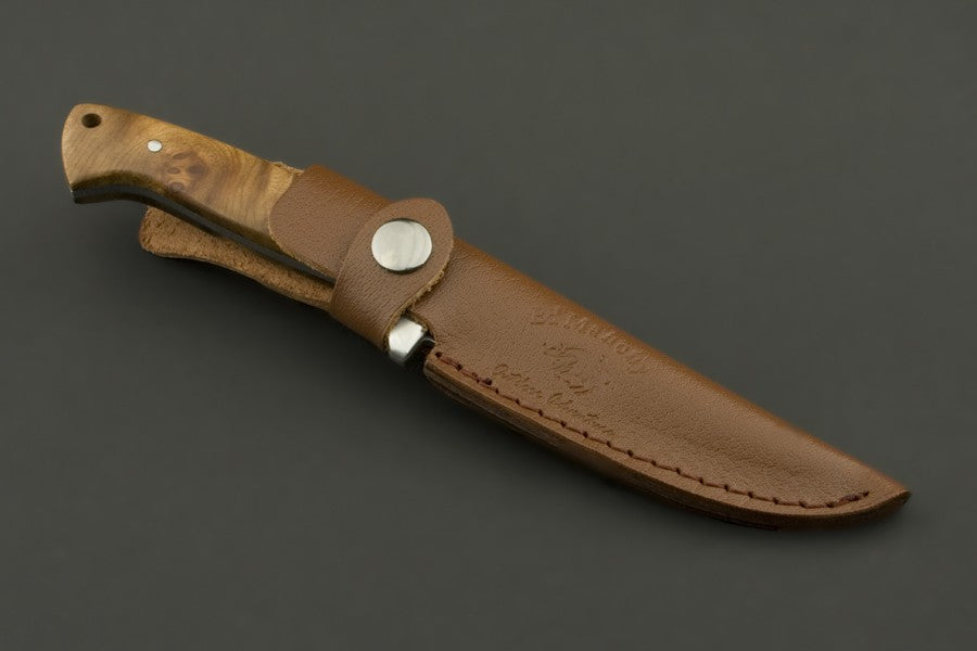 ED MAHONY Elch Master I, Jagdmesser, helles Wurzelholz,440C ED MAHONY