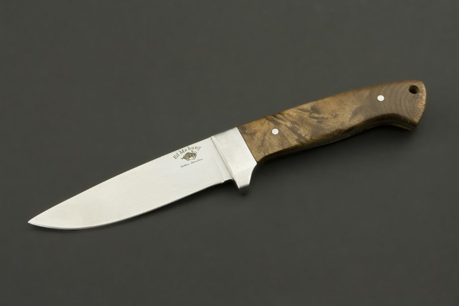 ED MAHONY Elch Master I, Jagdmesser, helles Wurzelholz,440C ED MAHONY