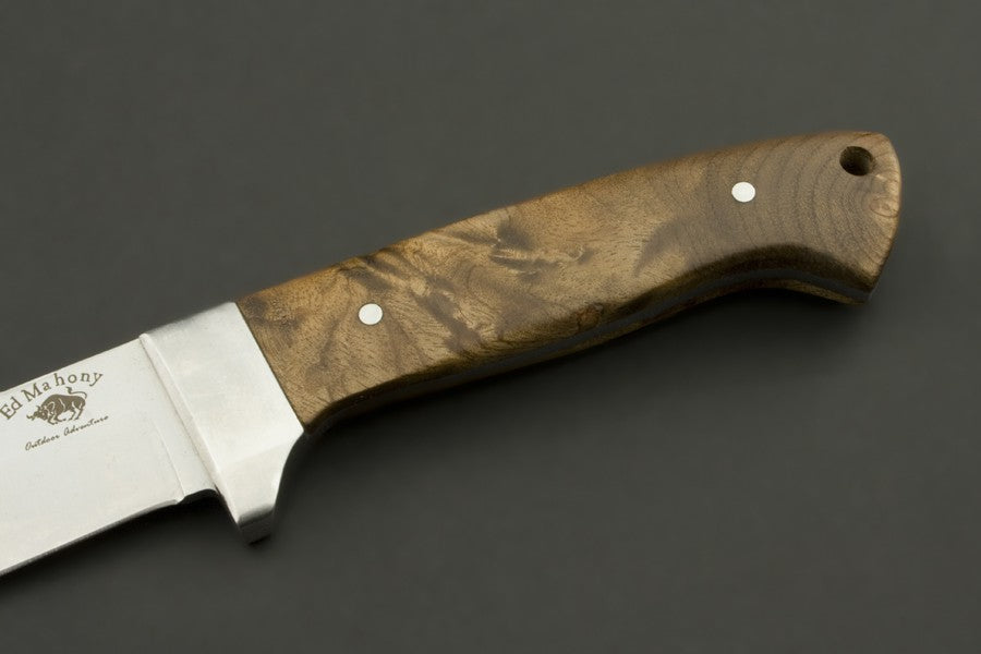 ED MAHONY Elch Master I, Jagdmesser, helles Wurzelholz,440C ED MAHONY