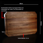 IZUMI ICHIAGO großes Schneidebrett mit Chefmesser und Tomato Schleifstein，Maße: 65x42.5x5cm / 7,8 kgs aus Akazienholz, mit Leinen-Öl behandelt IZUMI ICHIAGO