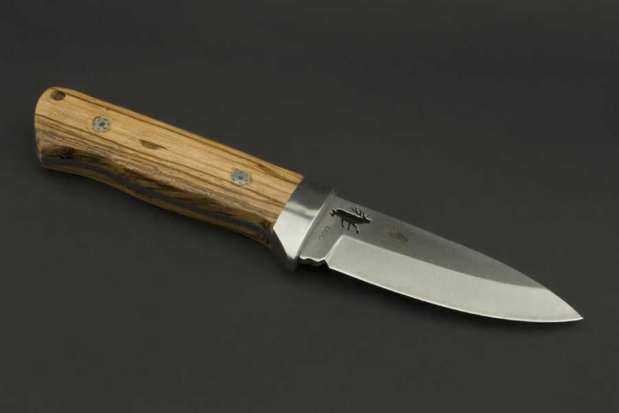 ED MAHONY Red Deer, hunting knife by Detlef Ritter, with art drawing of 2 red deer on the blade ED MAHONY