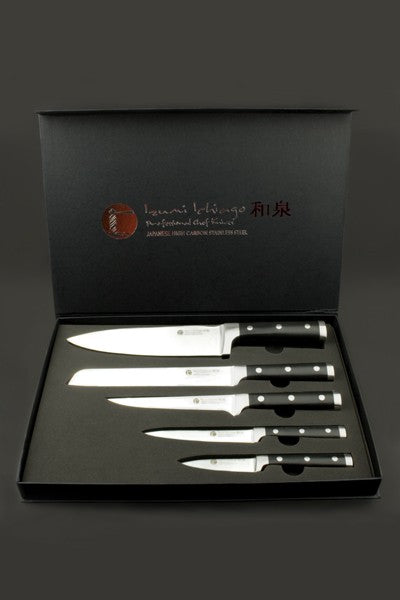 IZUMI ICHIAGO - 5-tlg. Kochmesser-Set "Professional Chef Knives" aus  Japanischer High-Carbon Edelstahl IZUMI ICHIAGO