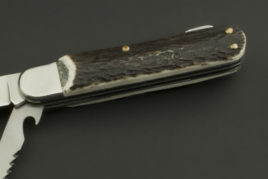 ED MAHONY Wildlife Duo Taschenmesser, Griff aus Hirschhorn, 440C ED MAHONY