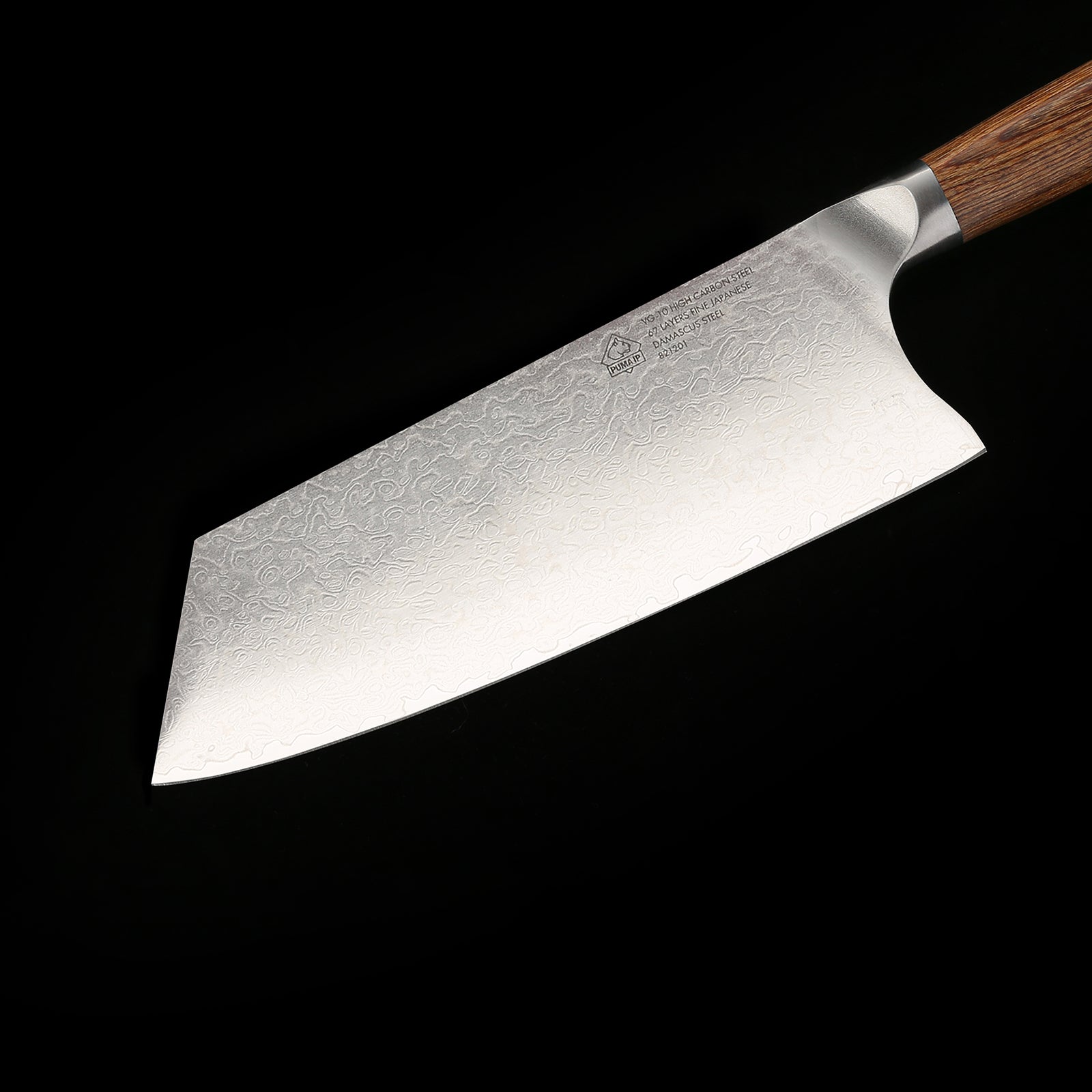 PUMA IP 8” Hack- und Kräutermesser, aus Japanischem VG-10 Damaststahl mit Griff Nussbaum-Pakkaholz PUMA