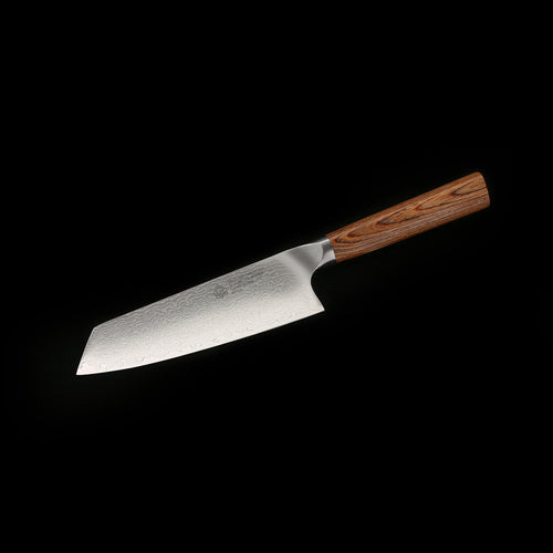 PUMA IP 7” Santokumesser, aus Japanischem VG-10 Damaststahl mit Griff ausNussbaum-Pakkaholz PUMA