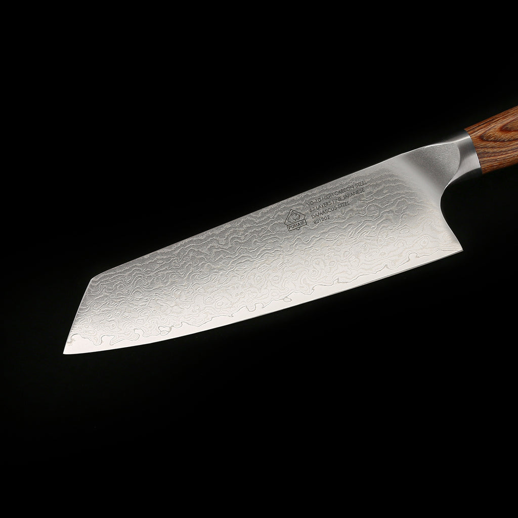 PUMA IP 7” Santokumesser, aus Japanischem VG-10 Damaststahl mit Griff ausNussbaum-Pakkaholz PUMA