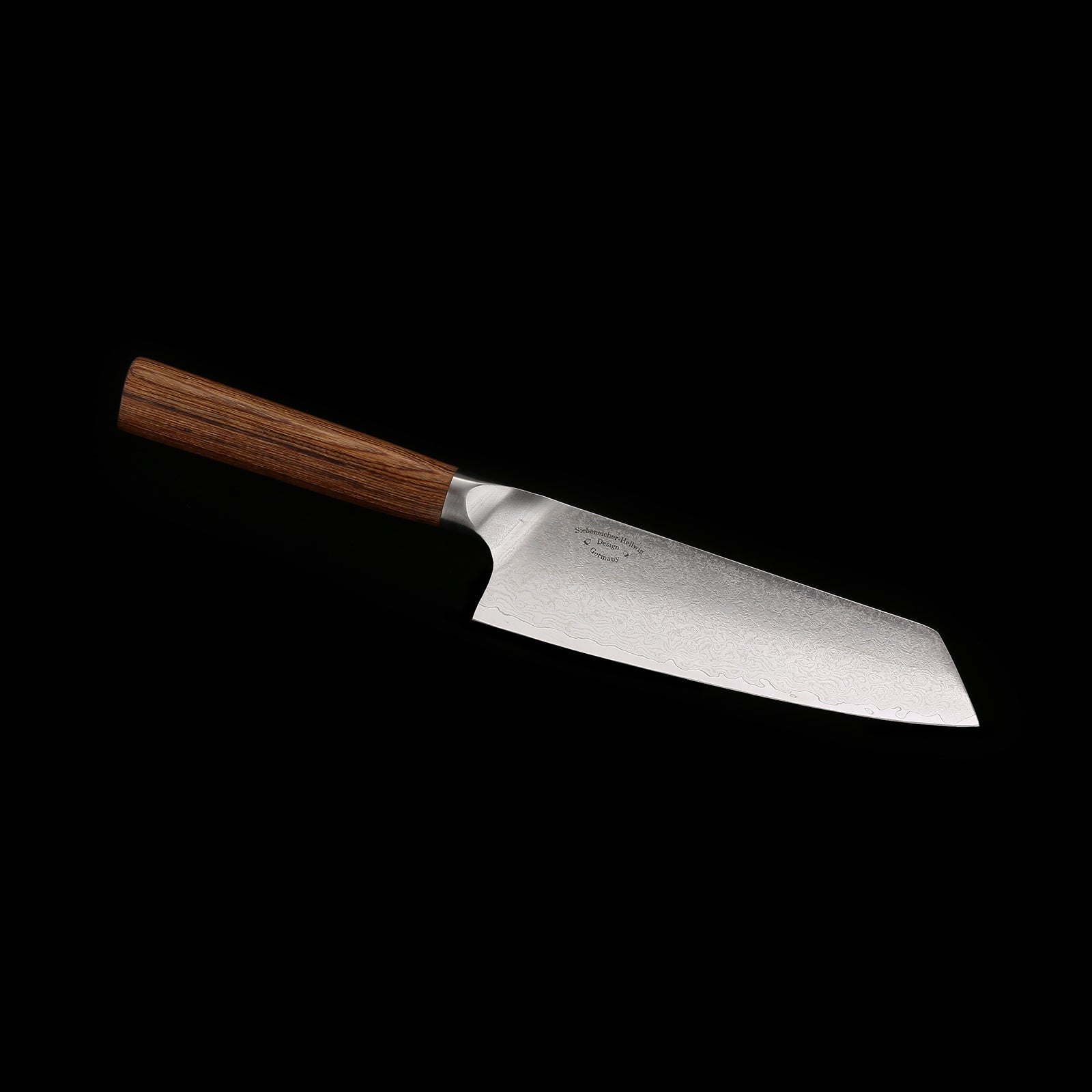 PUMA IP 7” Santokumesser, aus Japanischem VG-10 Damaststahl mit Griff ausNussbaum-Pakkaholz PUMA