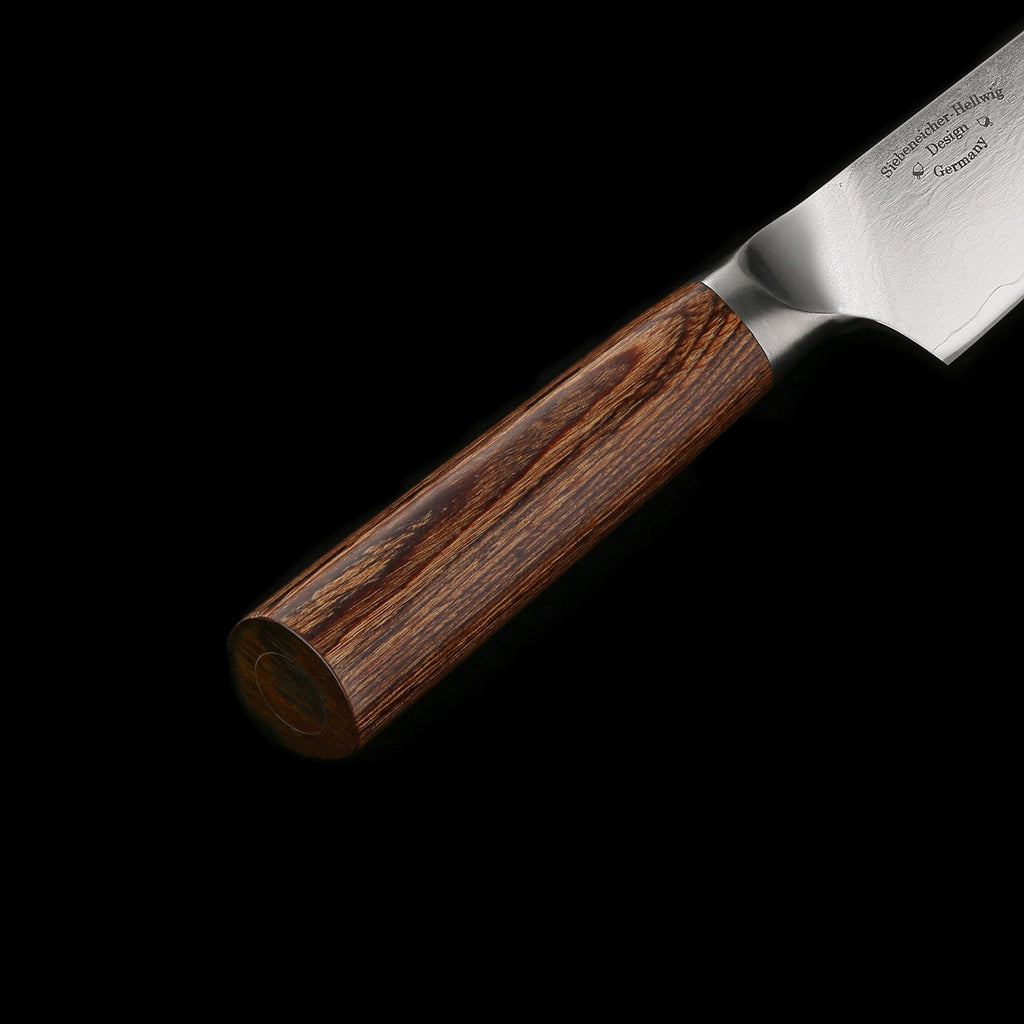PUMA IP 5.5” Santokumesser, aus Japanischem VG-10 Damaststahl mit Griff aus Nussbaum-Pakkaholz PUMA
