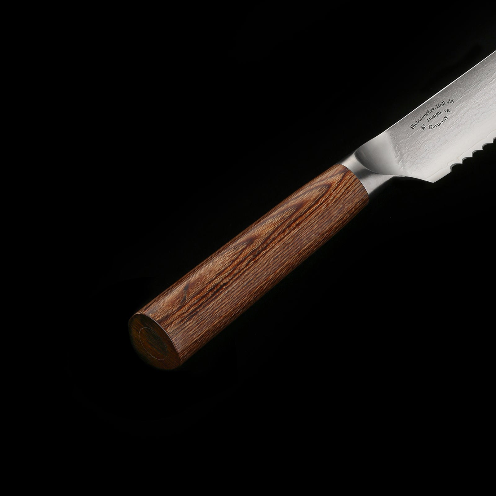 PUMA IP 10" Brotsäge aus Japanischem VG-10 Damaststahl mit Griff aus Nussbaum-Pakkaholz PUMA