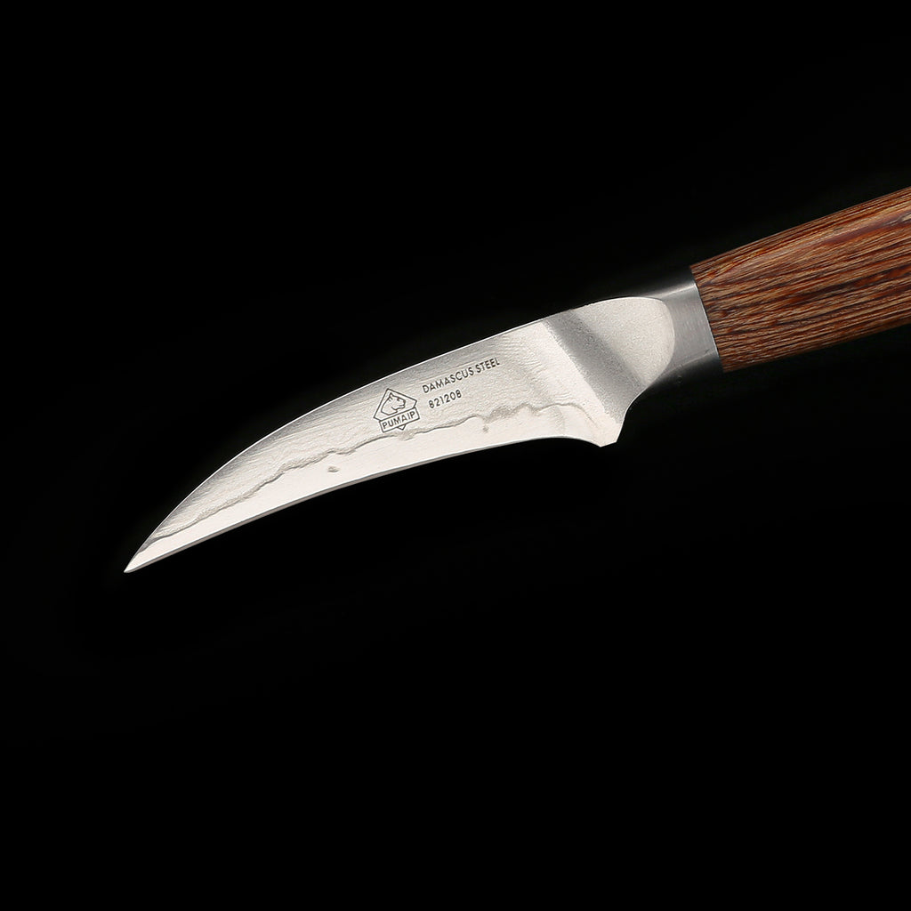 PUMA IP 2.75" Tournier Obstmesser aus Japanischem VG-10 Damaststahl mit Griff aus Nussbaum-Pakkaholz PUMA