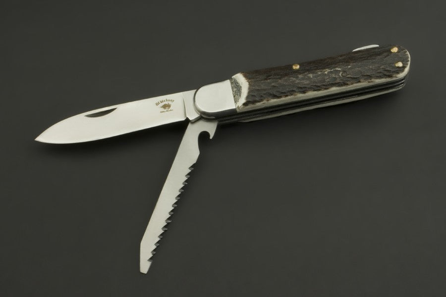 ED MAHONY Wildlife Duo Taschenmesser, Griff aus Hirschhorn, 440C ED MAHONY