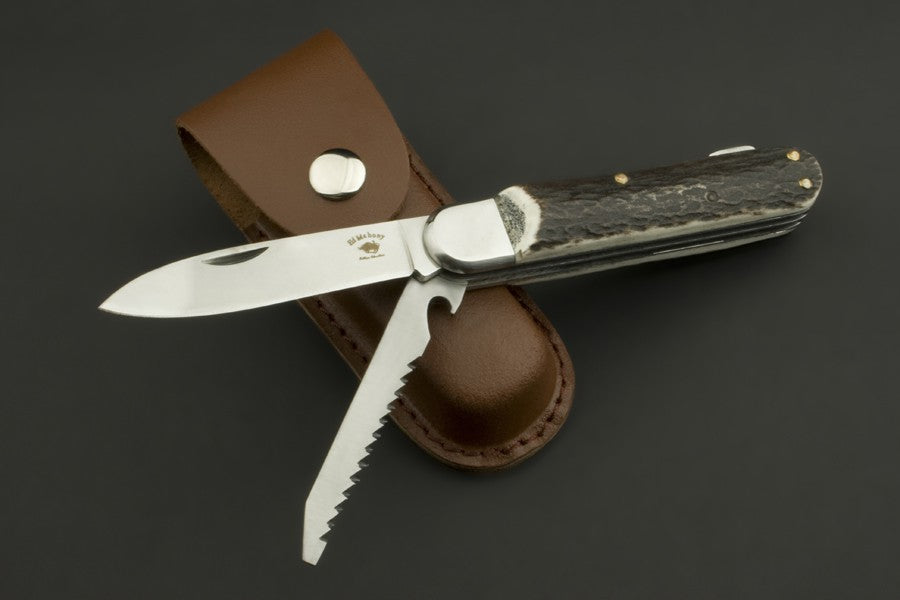 ED MAHONY Wildlife Duo Taschenmesser, Griff aus Hirschhorn, 440C ED MAHONY