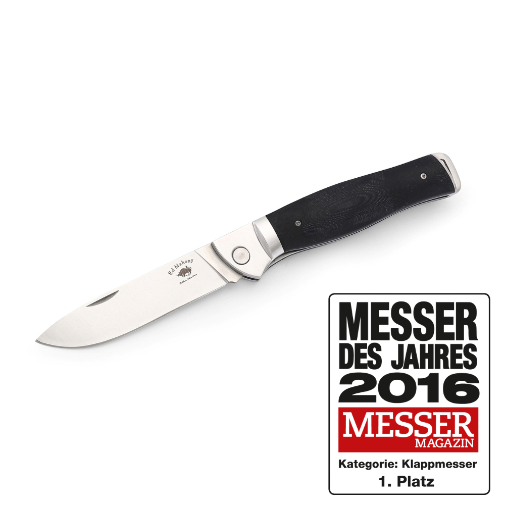 Ebony Folder 3rd Generation aus der Ground Zero Serie Liner Lock, mit Fibercarbon Griffschalen ED MAHONY