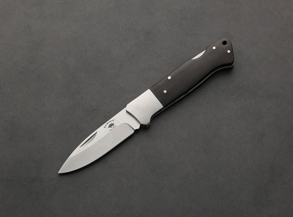 ED MAHONY Buffalo Folder III, Taschenmesser, D2 Stahl, Ebenholz Griffschalen ED MAHONY