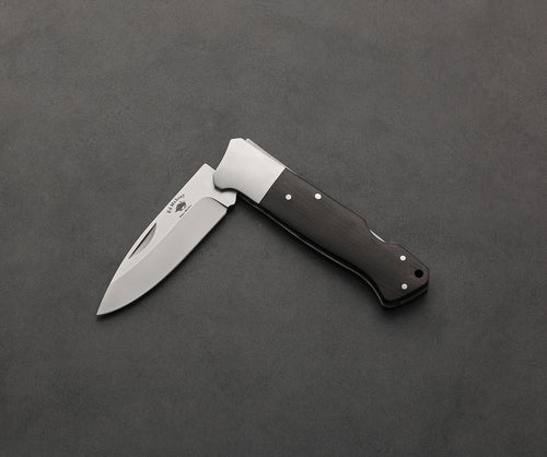 ED MAHONY Buffalo Folder III, Taschenmesser, D2 Stahl, Ebenholz Griffschalen ED MAHONY