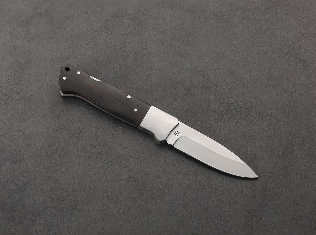 ED MAHONY Buffalo Folder III, Taschenmesser, D2 Stahl, Ebenholz Griffschalen ED MAHONY