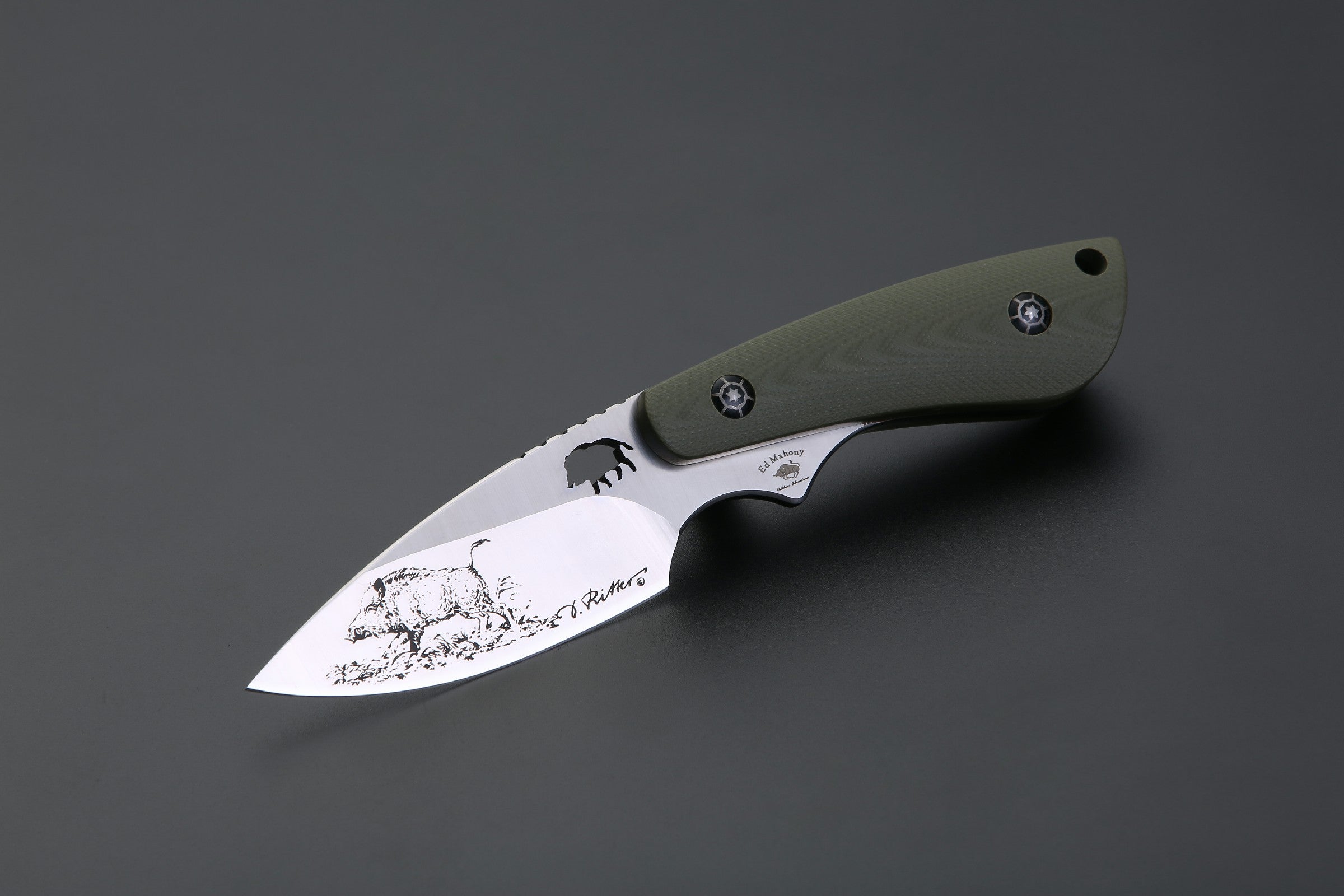 PUMA IP/ Ed Mahony wildboar I, G10 grün , D2 Stahl, Keiler im Wald ED MAHONY