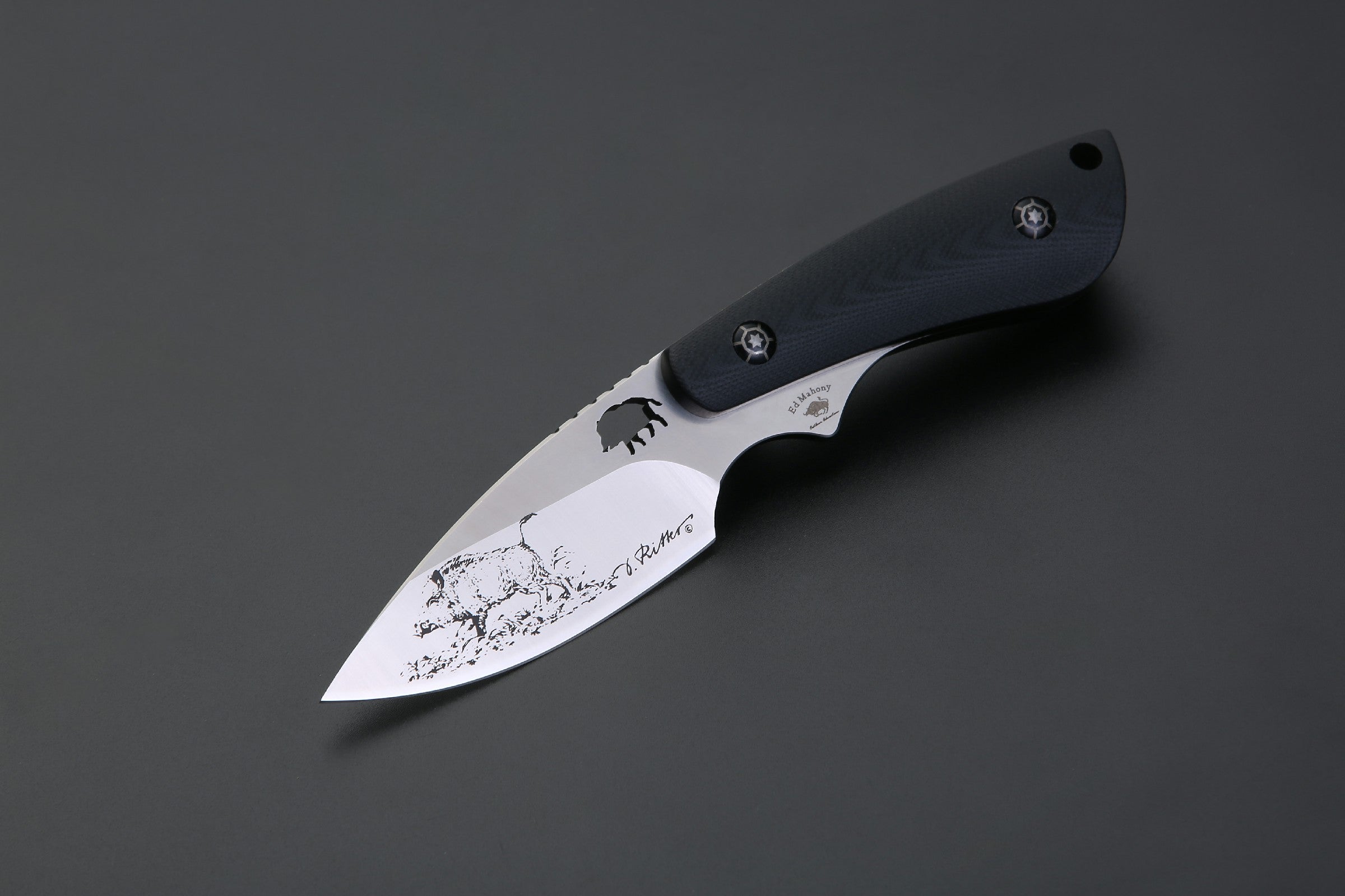 PUMA IP / Ed Mahony wildboar I, G10 SCHWARZ , D2 Stahl, Keiler im Wald ED MAHONY