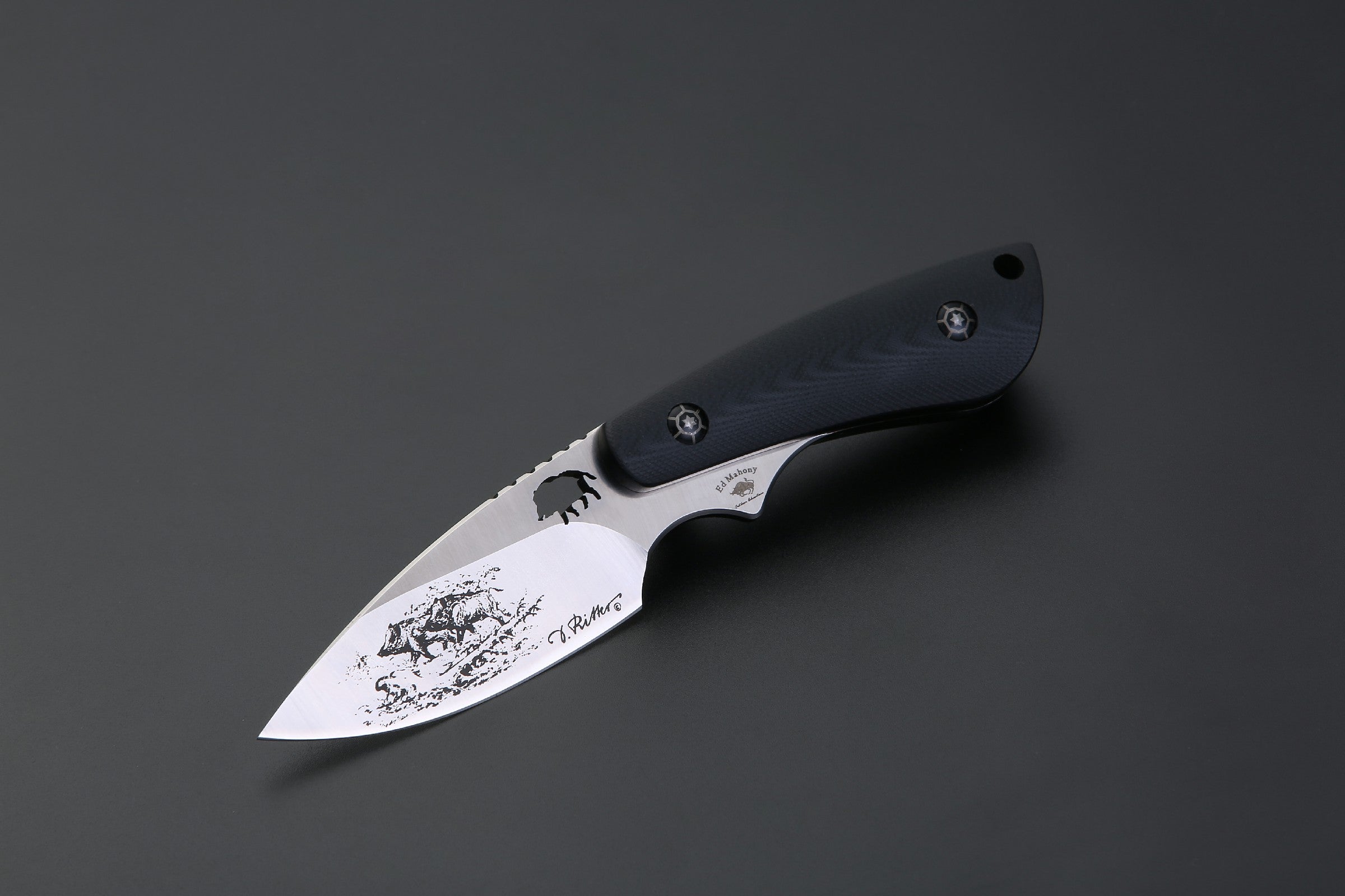 PUMA IP / Ed Mahony wildboar II, G10 SCHWARZ , D2 Stahl, Keiler im Wald ED MAHONY