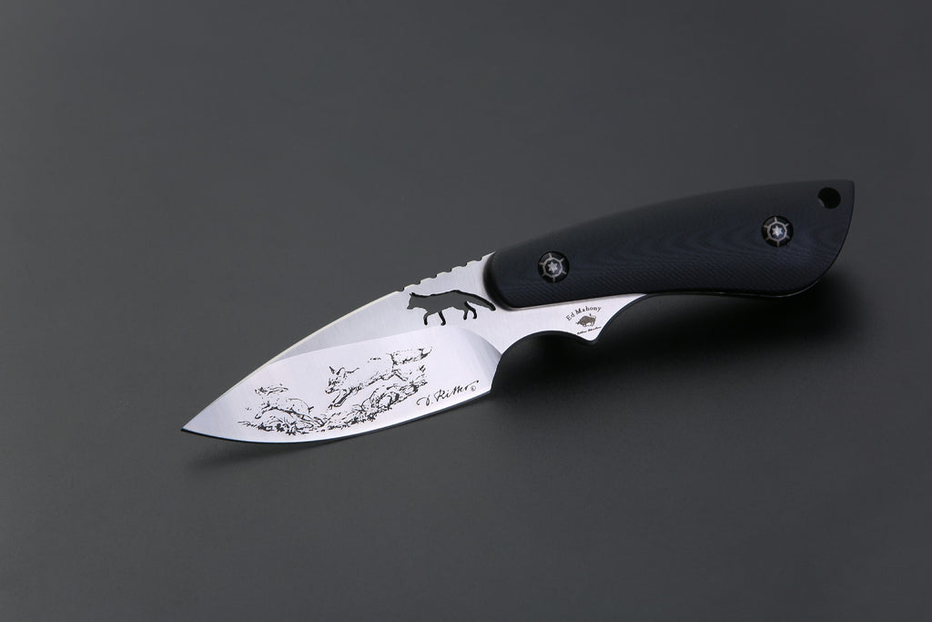 PUMA IP/ Ed Mahony fox I (Fuchs + Hasen), G10 SCHWARZ , D2 Stahl, Fuchs jagd Hasen ED MAHONY