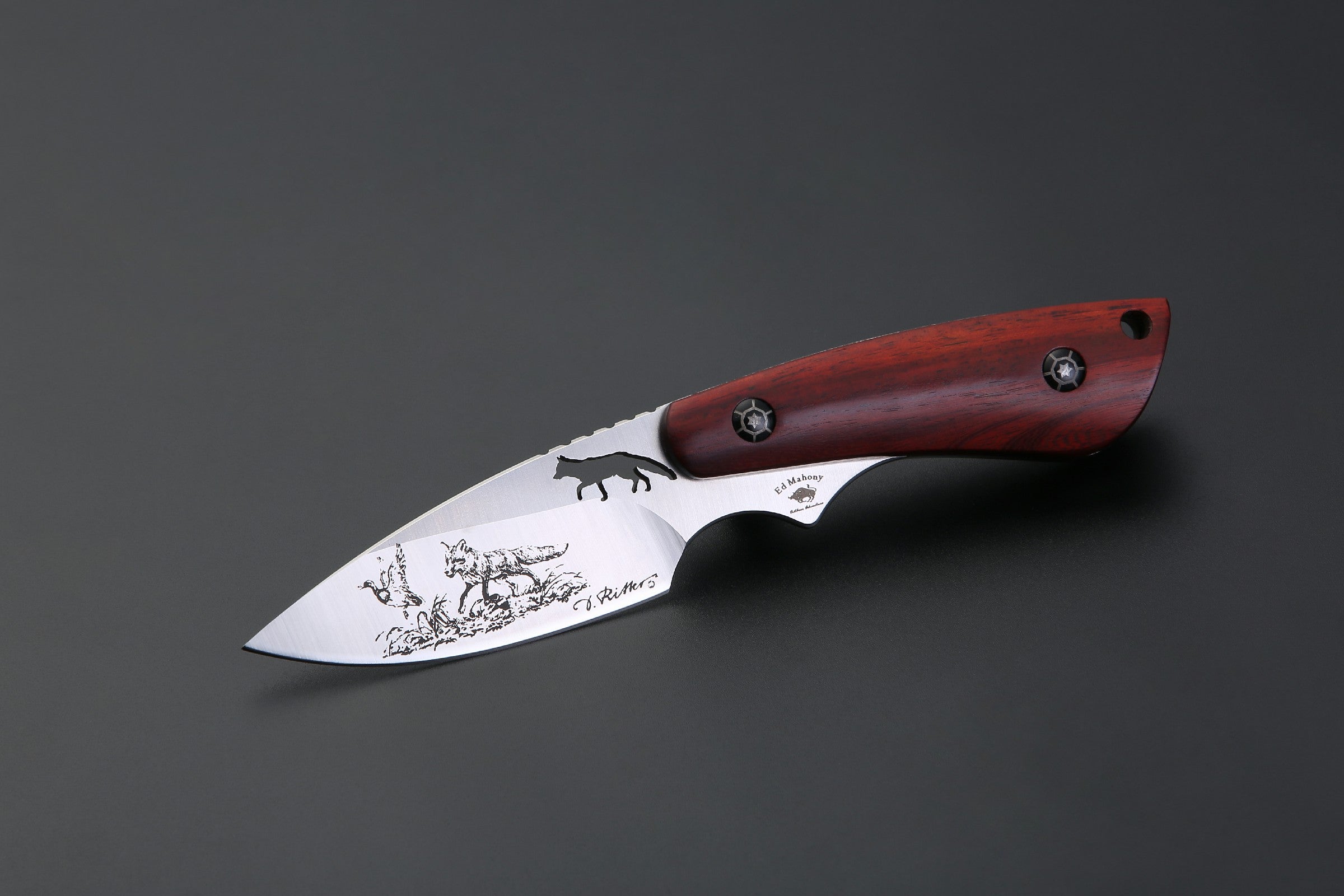 PUMA IP / Ed Mahony fox II (Fuchs + Wildente), Sandelholz, D2 Stahl, Fuchs jagd Wildente ED MAHONY