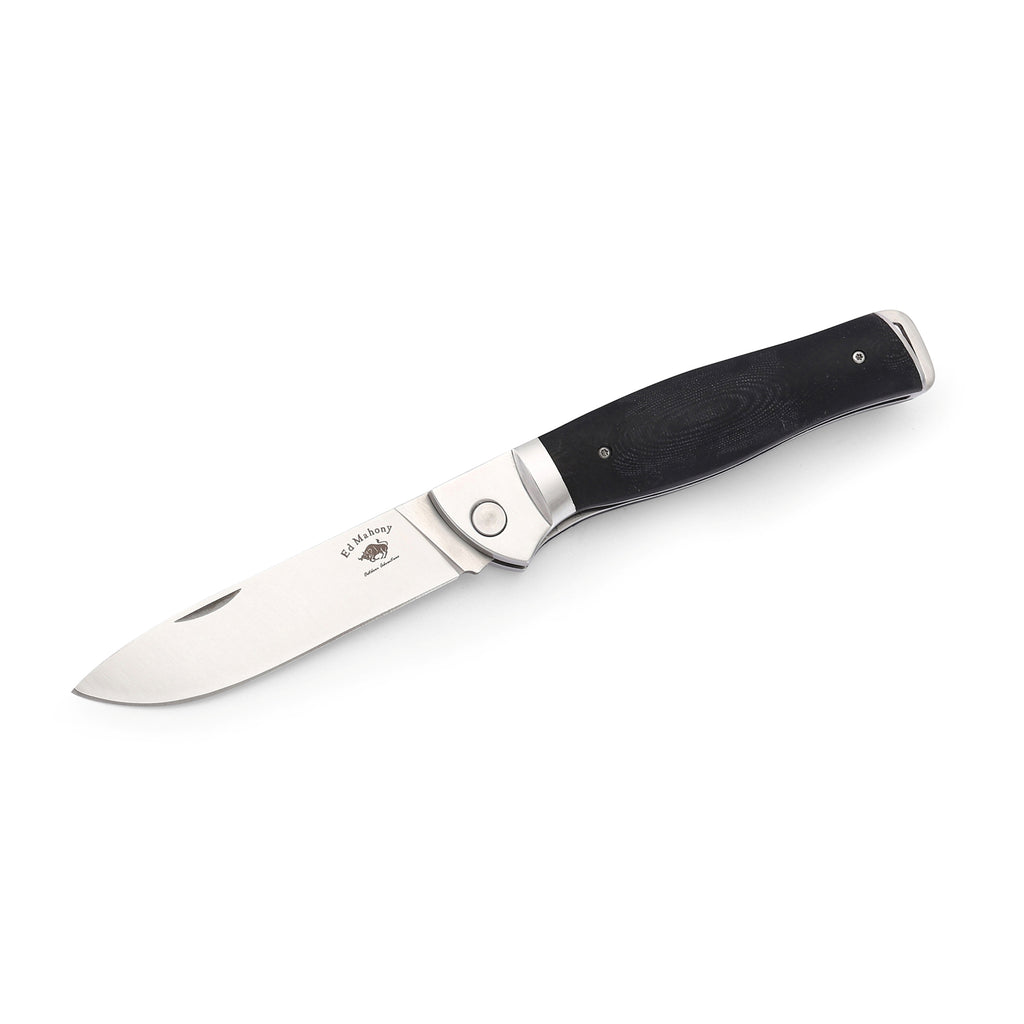 Ebony Folder 3rd Generation aus der Ground Zero Serie Liner Lock, mit Fibercarbon Griffschalen ED MAHONY