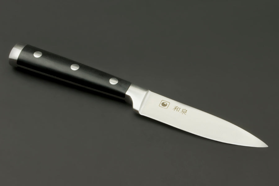 IZUMI ICHIAGO - 3-tlg. Santokumesser -Set "Professional Chef Knives" inkl..Bambus-Magnetmesserhalter und Wasserschleifstein IZUMI ICHIAGO