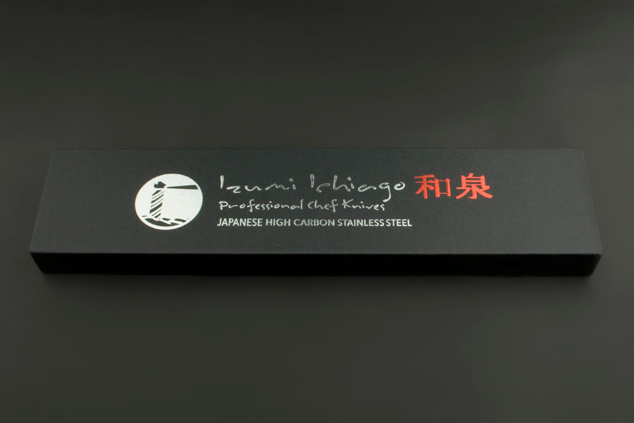 IZUMI ICHIAGO Santoku Fisch-, Fleisch- und Gemüsemesser,  aus Japanese High Carbon Edelstahl, Griff aus Tecaran IZUMI ICHIAGO